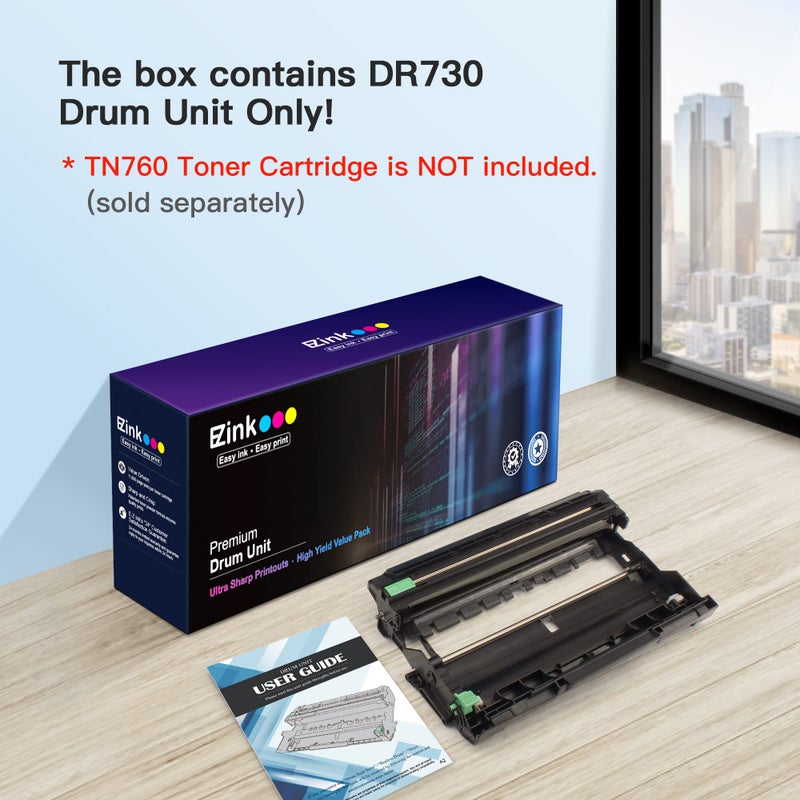 E-Z Ink Compatible Drum Unit Replacement for Brother DR 730 Drum Unit Compatible with HL-L2350DW HL-L2395DW HL-L2390DW HL-L2370DWXL MFC-L2750DW MFC-L2710DW DCP-L2550DW Printer (1 Drum Not Toner) - Image 2